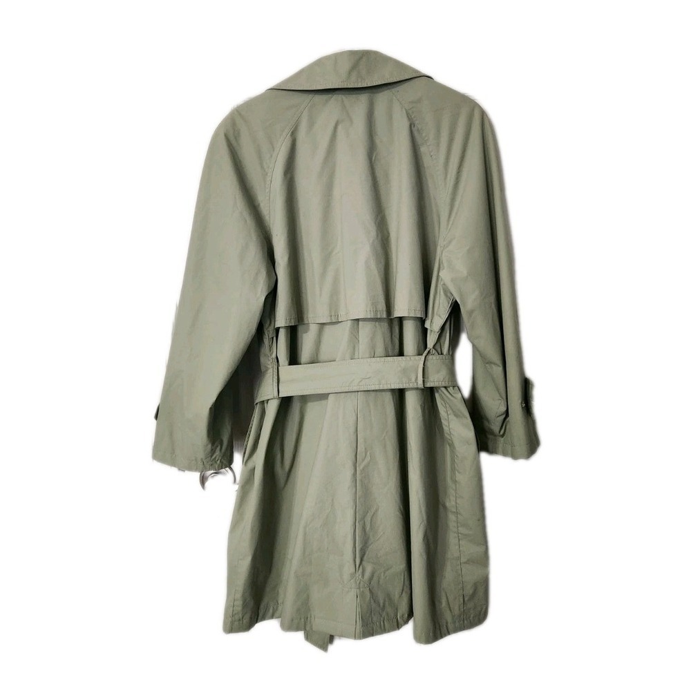 Vintage London Fog Maincoats Women's Green Trench Coat Jacket sz 8P - Picture 3 of 8